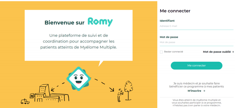 Page d'accueil de la plateforme ROMY