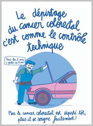 Le dessin de Lili Sohn - Le dépistage du cancer colorectal c’est comme le control technique