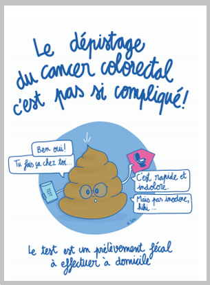 Le dessin de Lili Sohn - Le dépistage du cancer colorectal c'est pas si compliqué