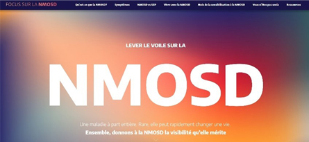 Homepage of Amgen’s website on NMOSD
